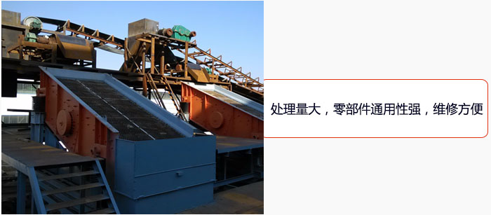 圓振動篩處理量大，零部件通用性強，維修方便。