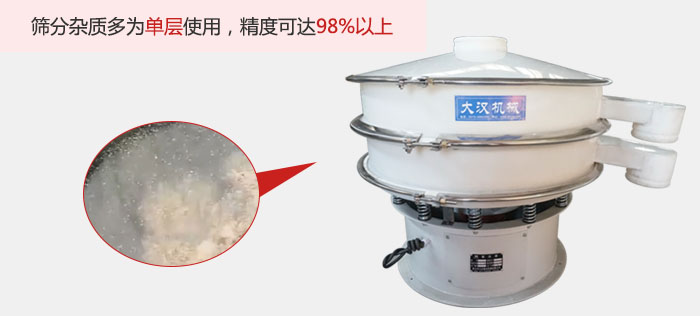 塑料振動(dòng)篩篩分雜質(zhì)多用與單層篩網(wǎng)使用。